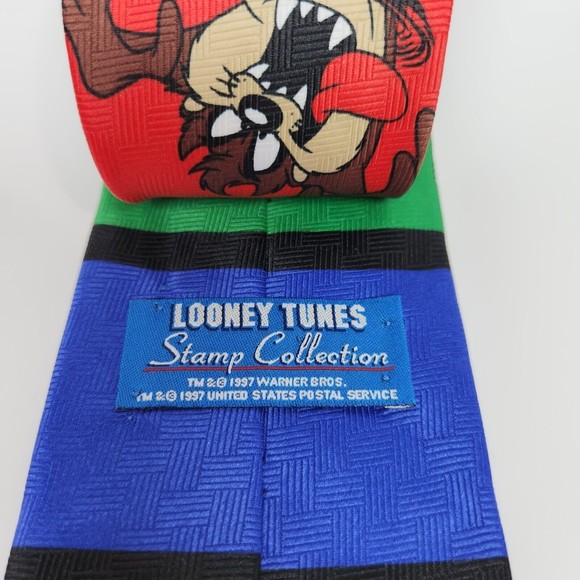 Vintage Men's Necktie Looney Tunes Cartoons Stamp Collection 1997 USA Made - Picture 4 of 5